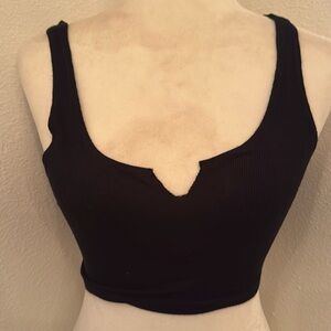 Joe Brown cropped tank with notched Henley neckline 
Very cute and sexy!
